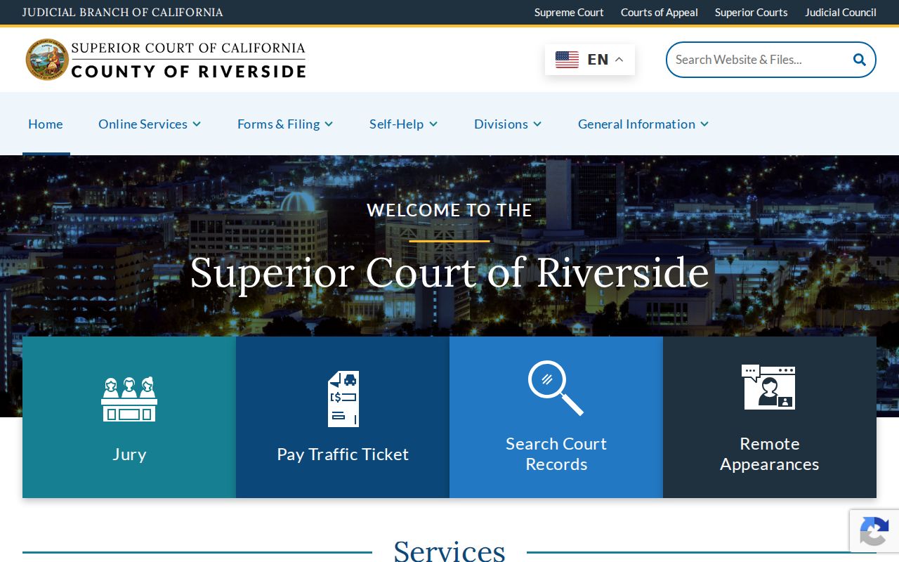Riverside County criminal court locations and services