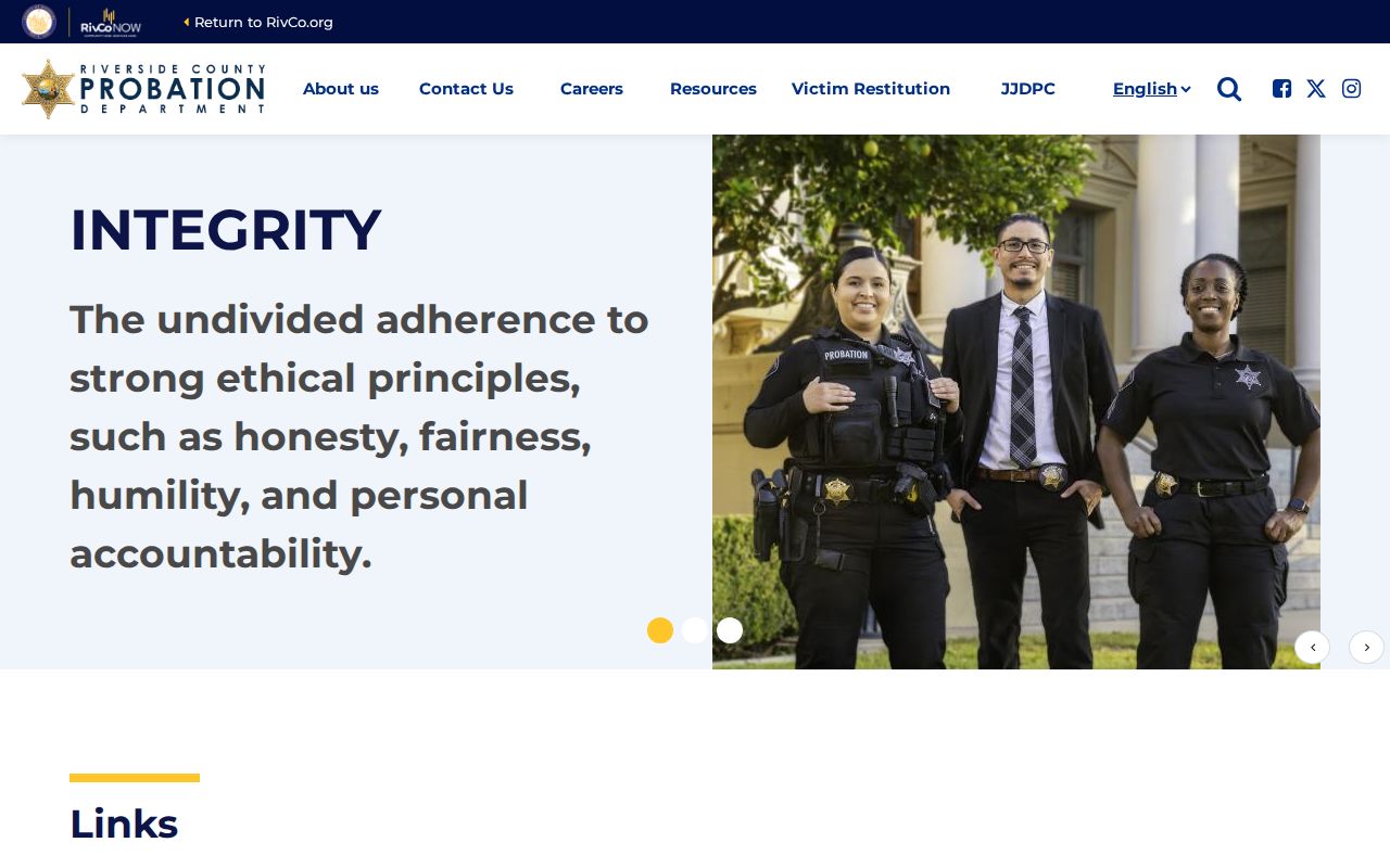 Riverside County Probation Department official homepage